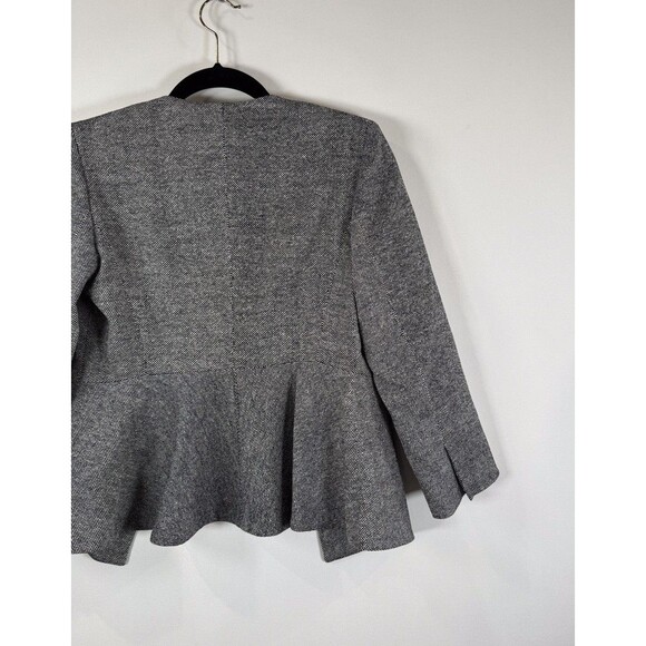 Max Mara Women Blazer Gray Tweed Full Zip Virgin Wool Silk Italian Jacket Size 2 - Picture 10 of 11